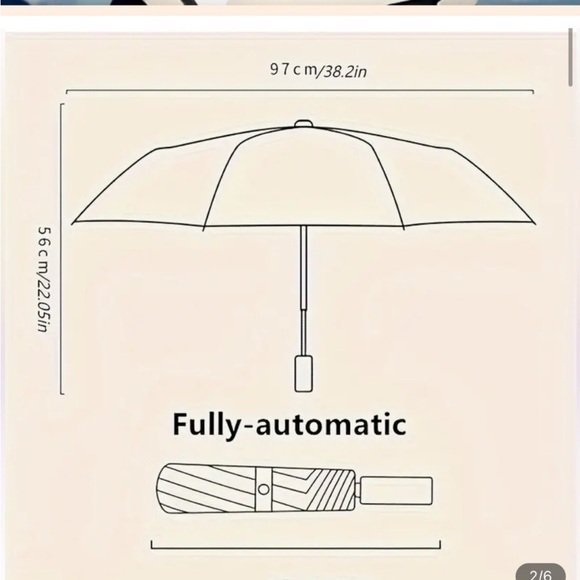 WHITE CAMELLIA FLOWER LUXURY FOLDING UMBRELLA NEW - Picture 6 of 9